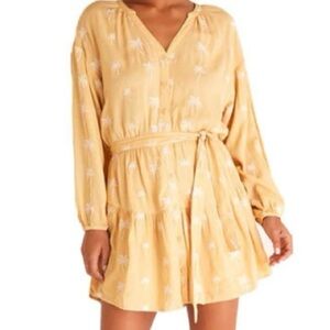 NWT Z Supply Palm Mini Dress M Tiered Button Shirtdress Coastal Beachy Bohemian